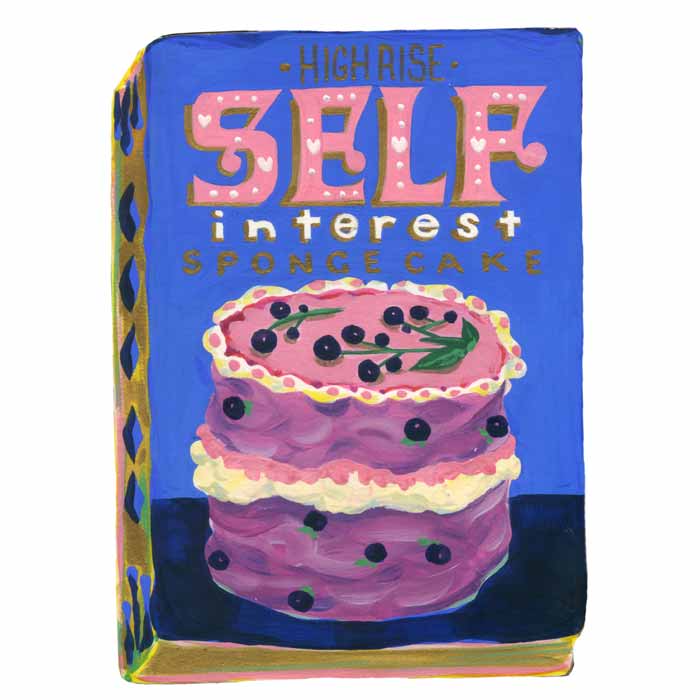 Anna Hoyle, high rise self interest cake