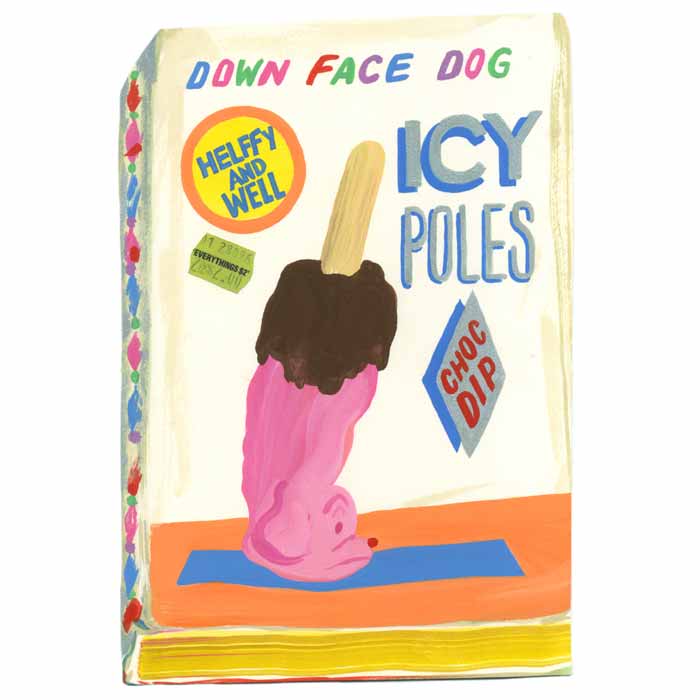 Anna Hoyle, down face dog icy poles